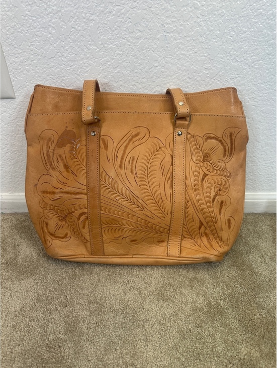 Handbags - Grant’s Naturals Handcrafted Tooled Leather Western Shoulder Bag Tote